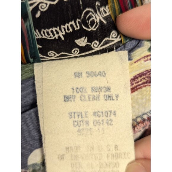 Vintage Jonathan Martin Floral Print Rayon Dress Size 11 - Picture 4 of 7